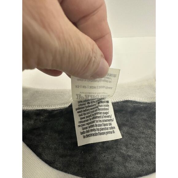 Victoria’s Secret PINK Ringer Tee XS - Gray & White Dog Logo - Picture 4 of 7